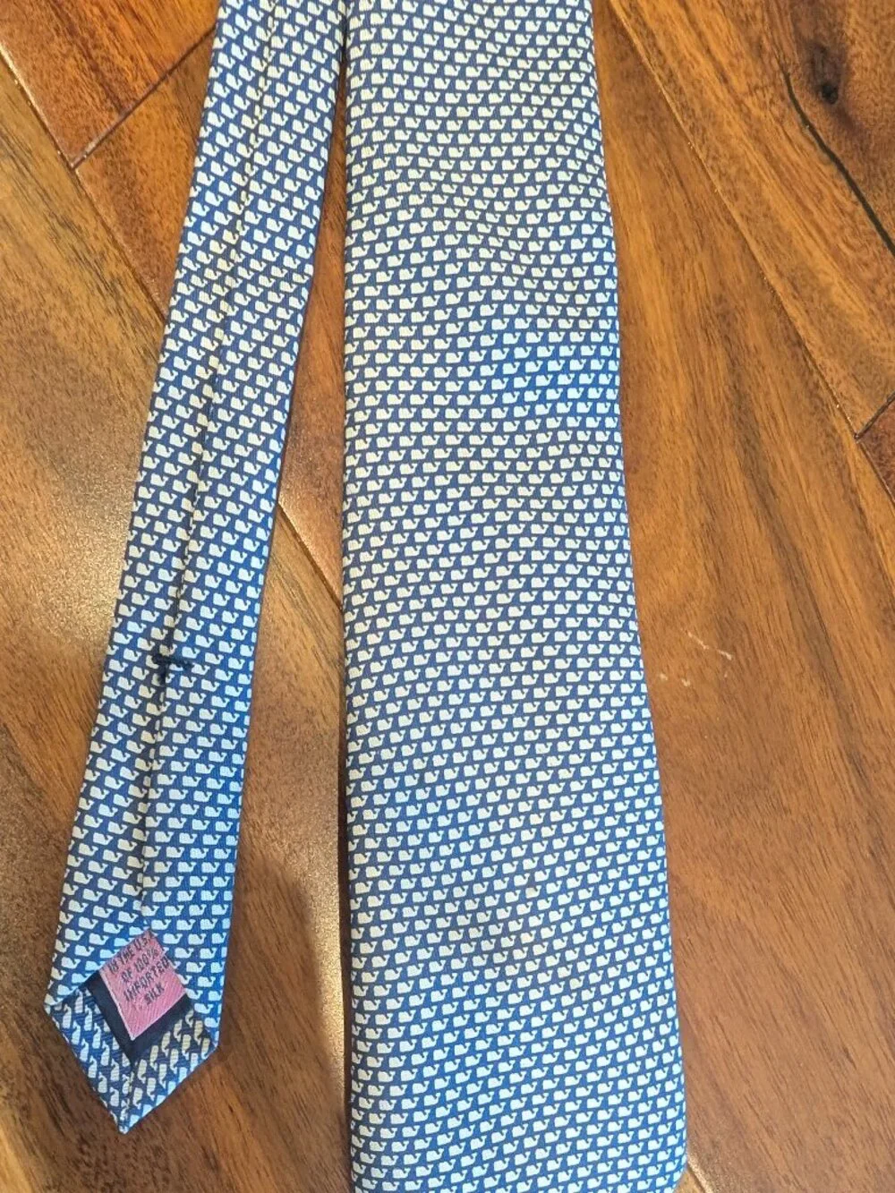 Boys Vineyard Vines Tie - Navy with Micro white Logo Whales